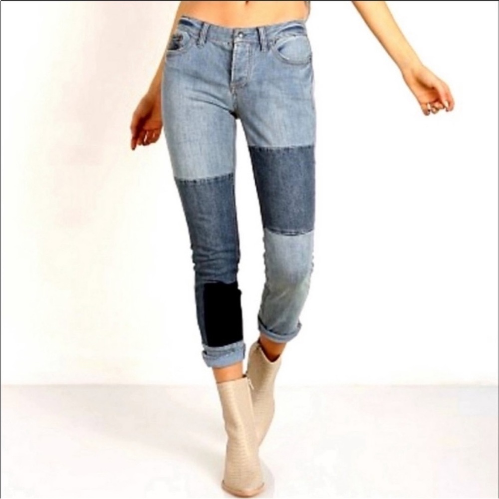 Free People Skinny Patchwork Jeans Sz 27